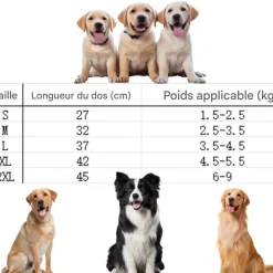 DOWNYPAWS - Imperméable pour chien- avec sac de rangement-taille l : longueur du dos : 37 cm