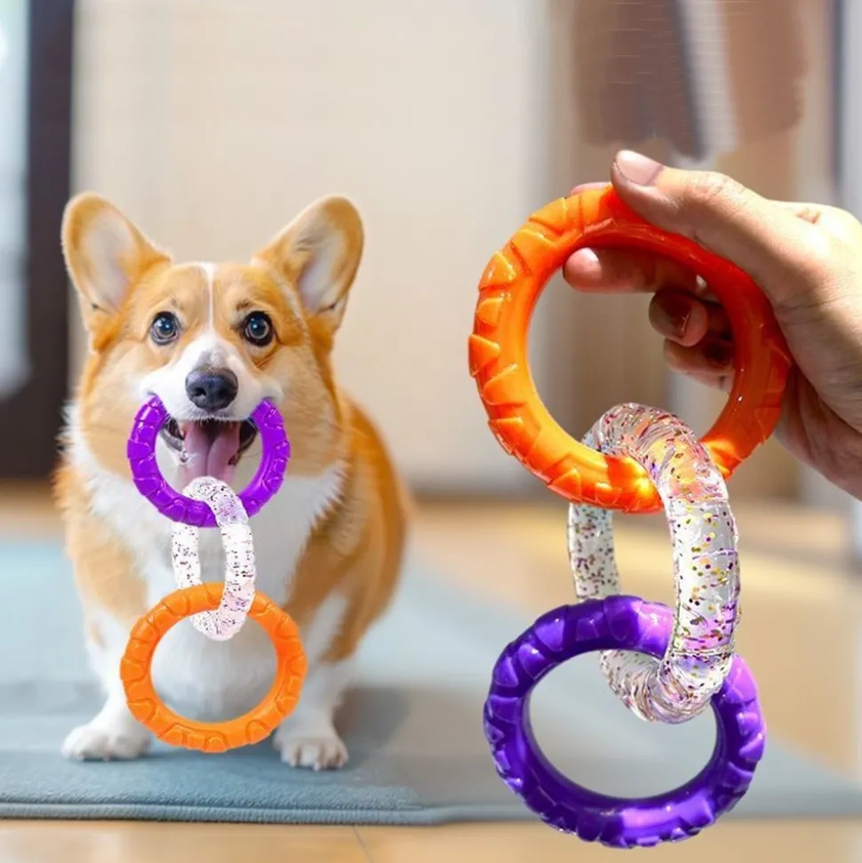 DOWNYPAWS - Jouet dentaire smile pour chien - taille small d.9 cm