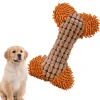 DOWNYPAWS - Jouet en peluche pour chiens en forme d'os-jouet à mâcher marron