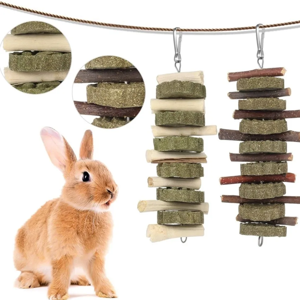 DOWNYPAWS - Jouets à mâcher - 2 pièces branches de pommier naturel