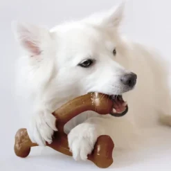 DOWNYPAWS - Jouets pour chiens-jouets à mâcher interactifs-jouet en forme d'os-marron foncé 17*13cm