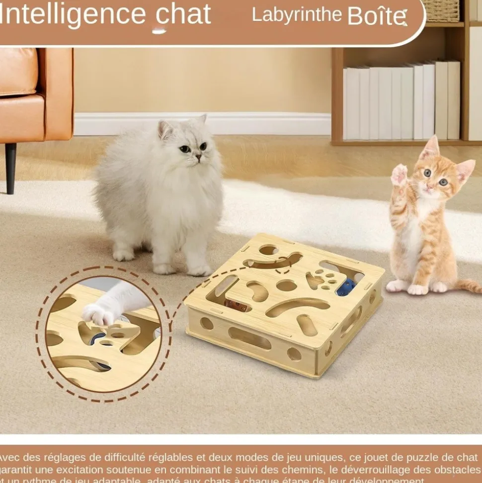 DOWNYPAWS - Jouets pour chats-6 boules de cloche-jouets interactifs-30*30*10cm