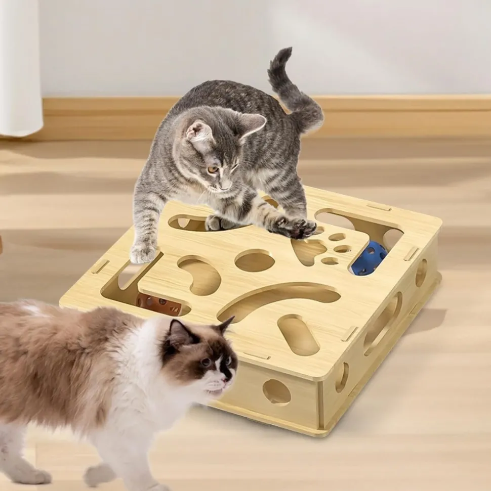 DOWNYPAWS - Jouets pour chats-6 boules de cloche-jouets interactifs-30*30*10cm