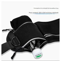DOWNYPAWS - Laisse pour chien mains libres-courant - gris-avec sac de rangement