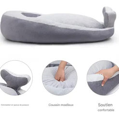 DOWNYPAWS - Lit pour chats et chiens appuie-tête en forme de b