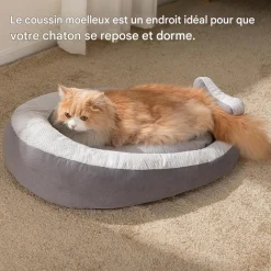 DOWNYPAWS - Lit pour chats et chiens appuie-tête en forme de b