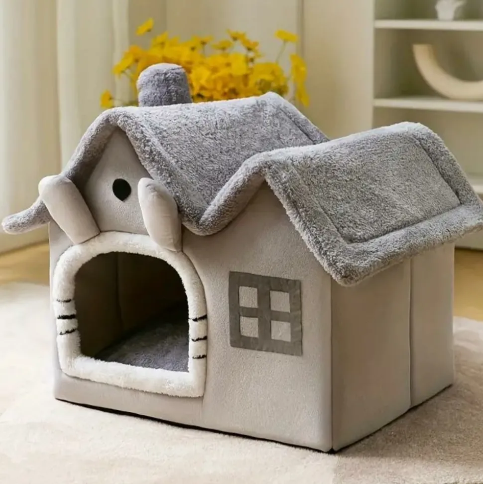 DOWNYPAWS - Maison Pour Chatons, Lit Confortable Et Lavable, Coussins Amovibles