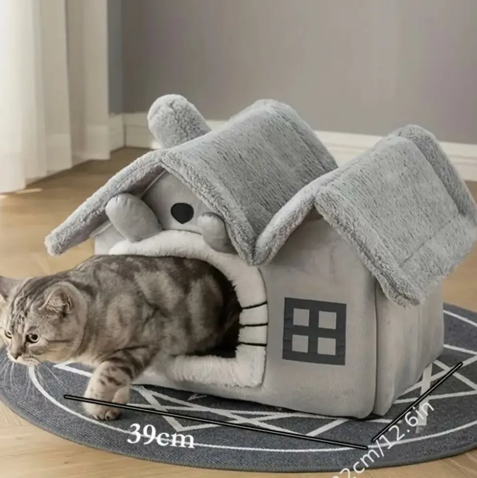 DOWNYPAWS - Maison Pour Chatons, Lit Confortable Et Lavable, Coussins Amovibles