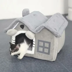 DOWNYPAWS - Maison Pour Chatons, Lit Confortable Et Lavable, Coussins Amovibles