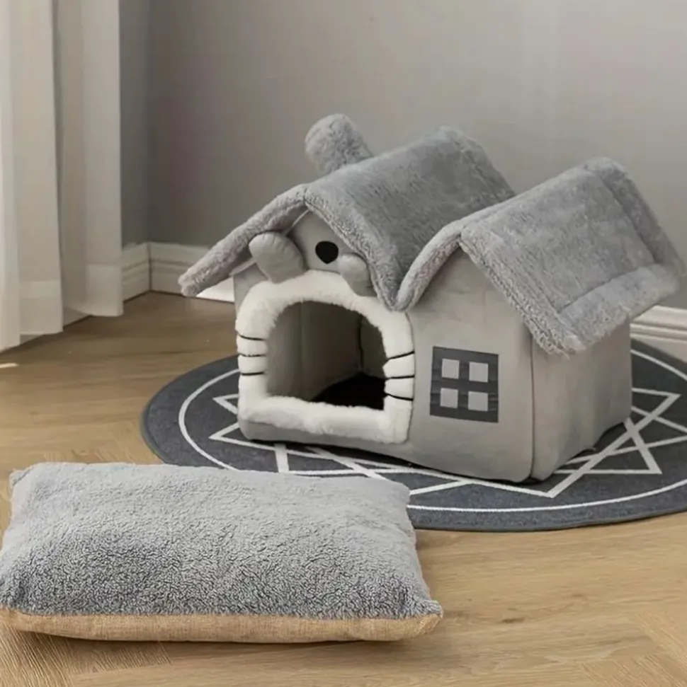 DOWNYPAWS - Maison Pour Chatons, Lit Confortable Et Lavable, Coussins Amovibles