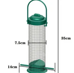 DOWNYPAWS - Mangeoire à oiseaux suspendue en fer forgé vert pour extérieur