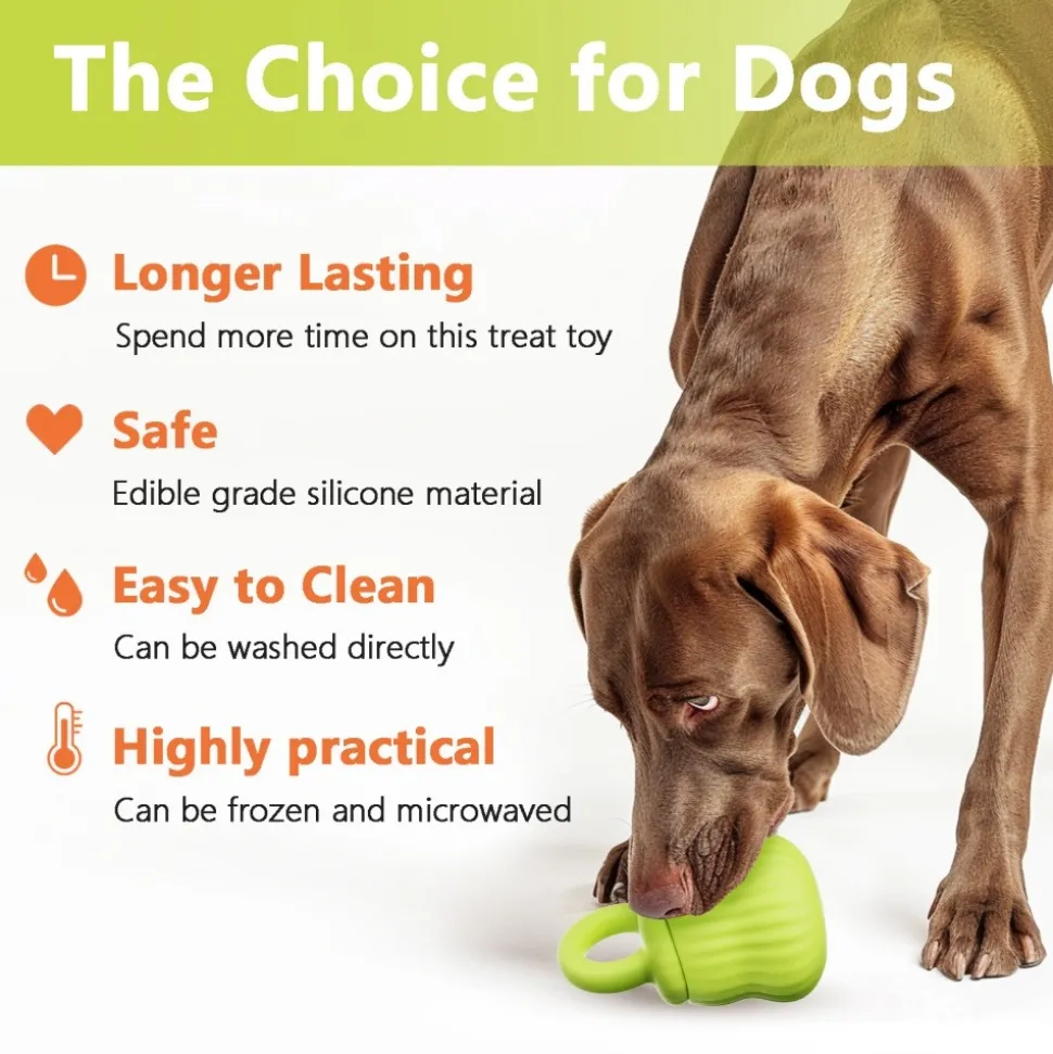 DOWNYPAWS - Mangeur lent de chien en silicone médical certifié fda vert clair