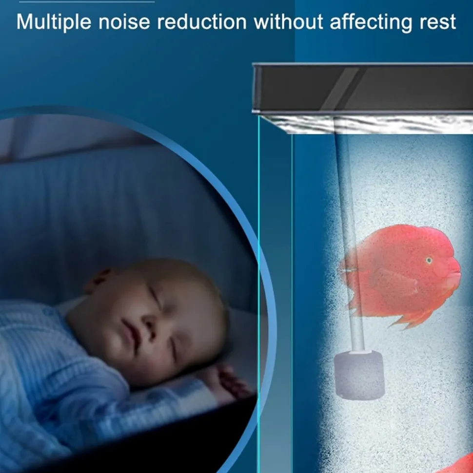 DOWNYPAWS - Mini pompe à air réglable & silencieuse pour aquarium