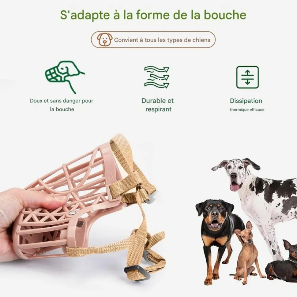 DOWNYPAWS - Muselière pour chien-convient aux chiens de moins de 15 kg-beige