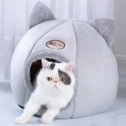 DOWNYPAWS - Panier pour chat-lit pour chat- forme de chat gris-xl 40 x 40 x 40 cm