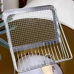 DOWNYPAWS - Pelle à litière pour chat en acier inoxydable 2 en 1, écologique et lavable pour crottes fines