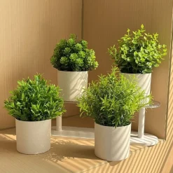 DOWNYPAWS - Plantes vertes artificielles en pot, gazon artificiel