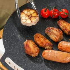 DOWNYPAWS - Plaques de barbecue portables en roche maifanite d.30 cm