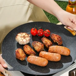 DOWNYPAWS - Plaques de barbecue portables en roche maifanite d.30 cm