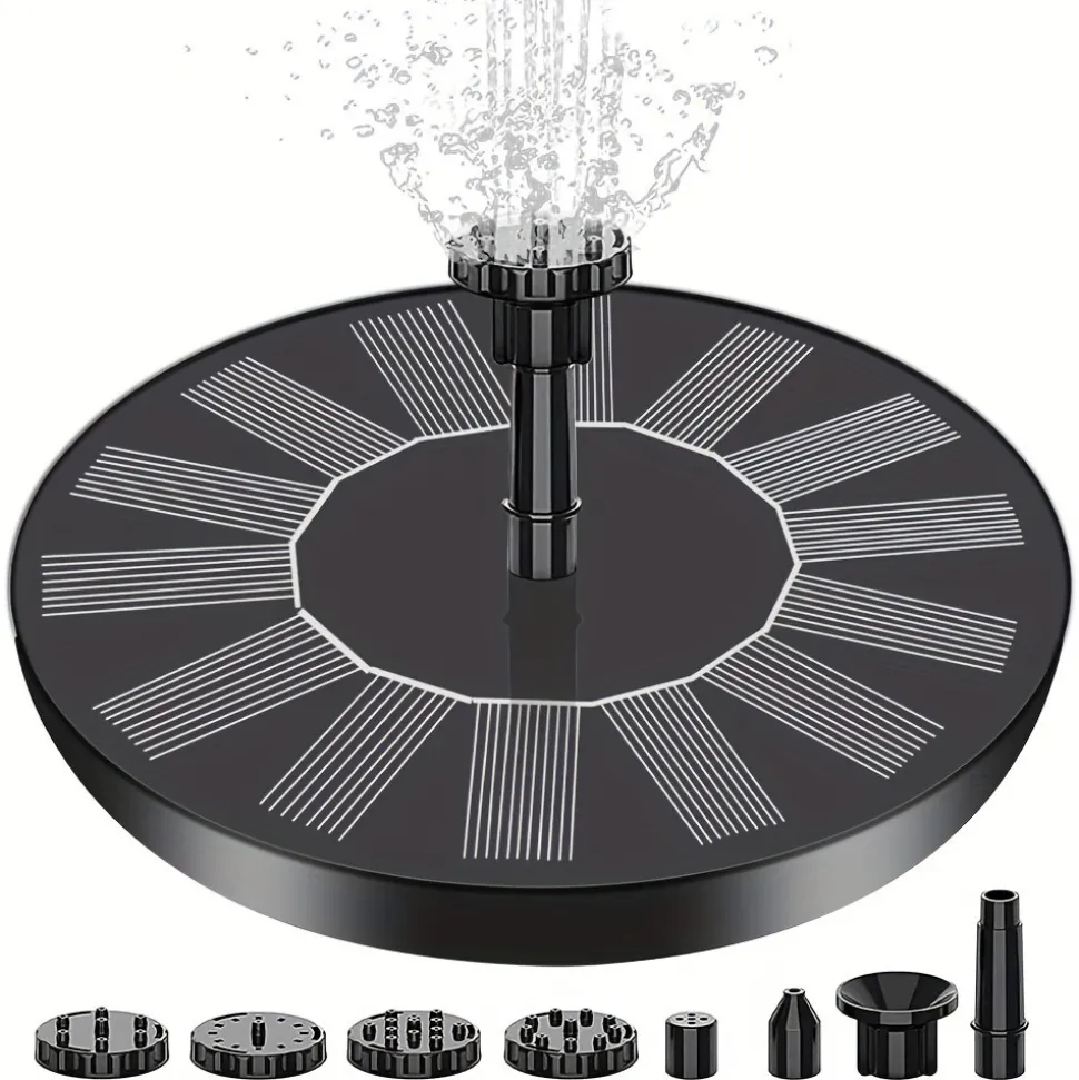 DOWNYPAWS - Pompe à eau solaire ronde pour fontaine d'extérieur