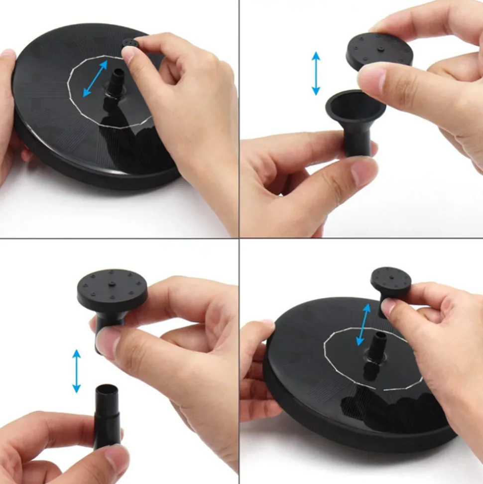 DOWNYPAWS - Pompe à eau solaire ronde pour fontaine d'extérieur