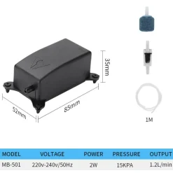 DOWNYPAWS - Pompe à oxygène à réduction de bruit pour petit aquarium
