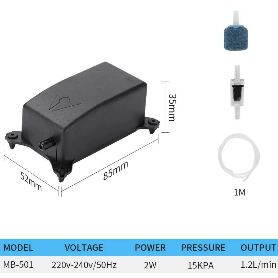 DOWNYPAWS - Pompe à oxygène à réduction de bruit pour petit aquarium