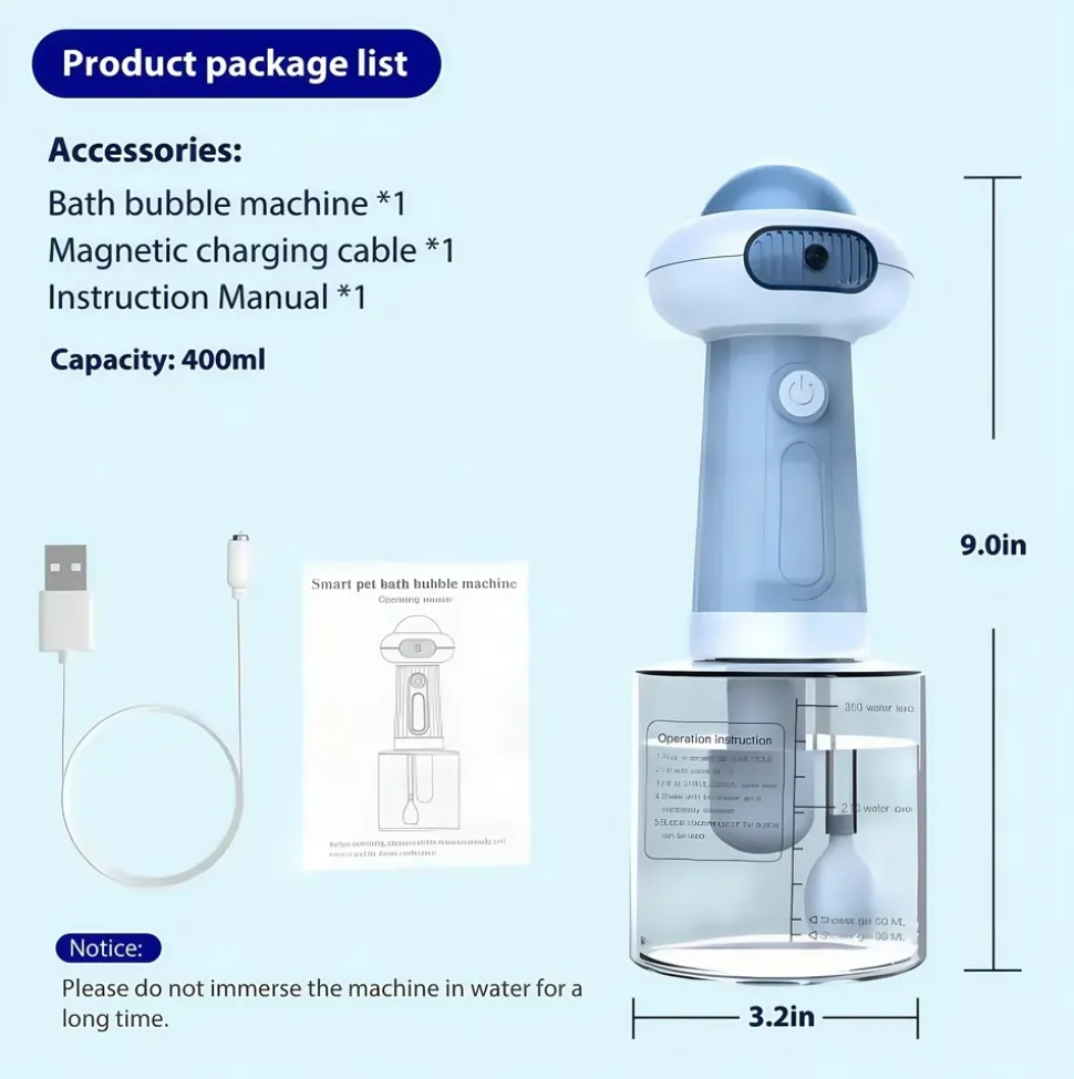 DOWNYPAWS - Produits de nettoyage pour animaux de compagnie: machine de bain et de douche moussante rapide