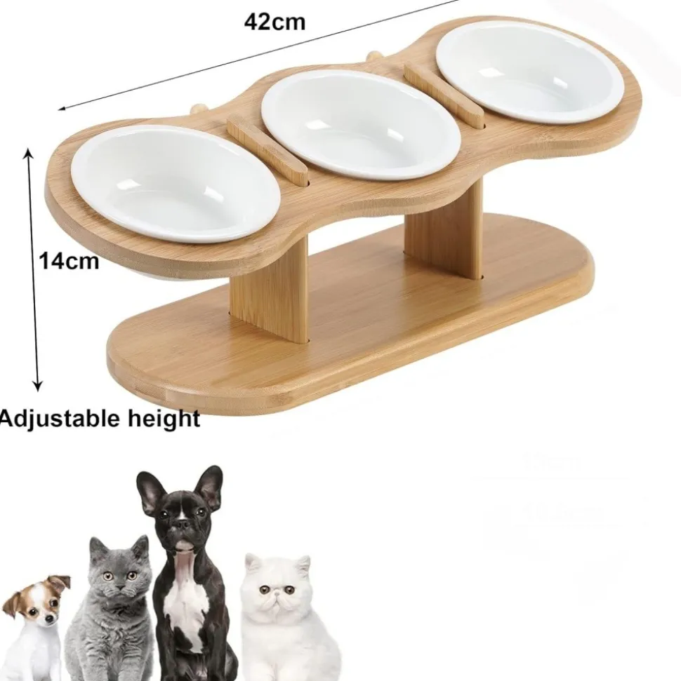 DOWNYPAWS - Réglablegamelle surélevée pour chat