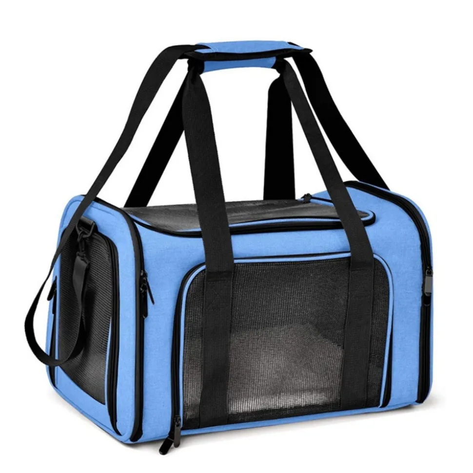 DOWNYPAWS - Sac de transport pour chat, portable et pliable bleu taille l downypaws