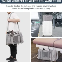 DOWNYPAWS - Sac de transport pour chat, portable et pliable rose taille l downypaws