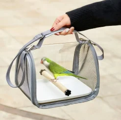 DOWNYPAWS - Sac de voyage léger respirant portable et pliable pour animaux de compagnie - cage à oiseaux pour perroquets à porter à une épaule