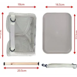DOWNYPAWS - Sac transport oiseau avec bâton et plateau