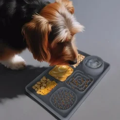DOWNYPAWS - Tapis de léchage multifonctionnel et d'alimentation lente avec ventouse pour chiens