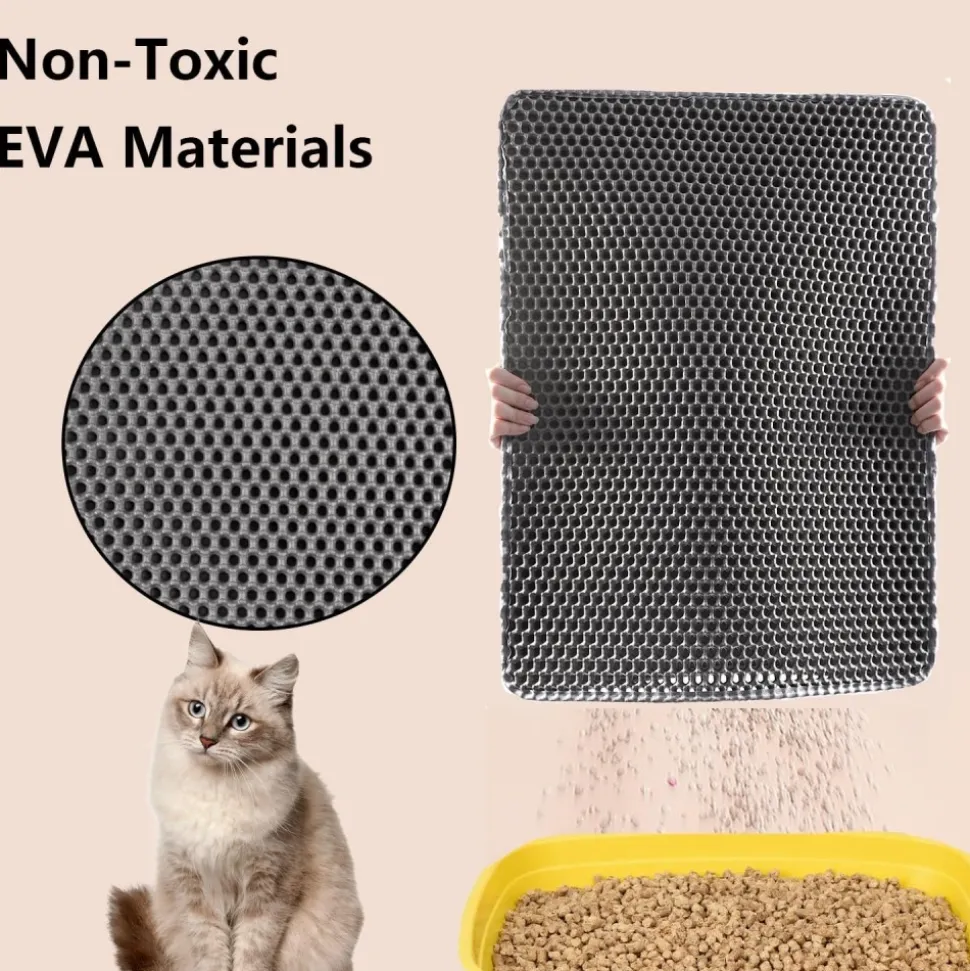 DOWNYPAWS - Tapis de litière pour chat gris foncé 40*50cm