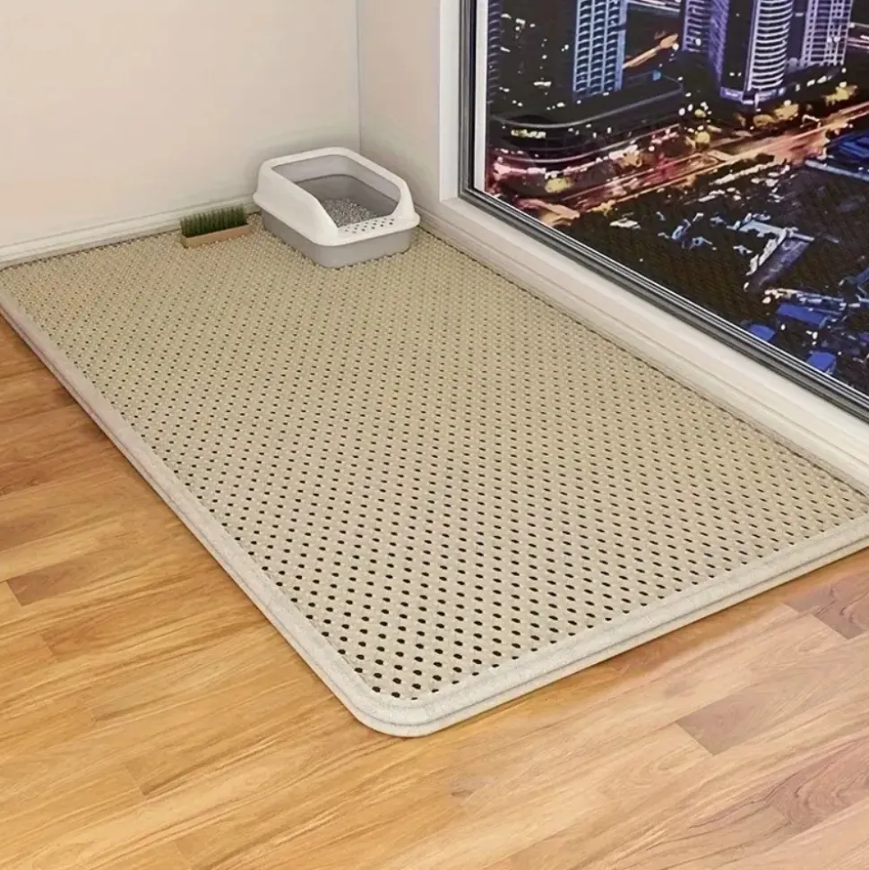 DOWNYPAWS - Tapis de litière pour chat kaki 40*50cm