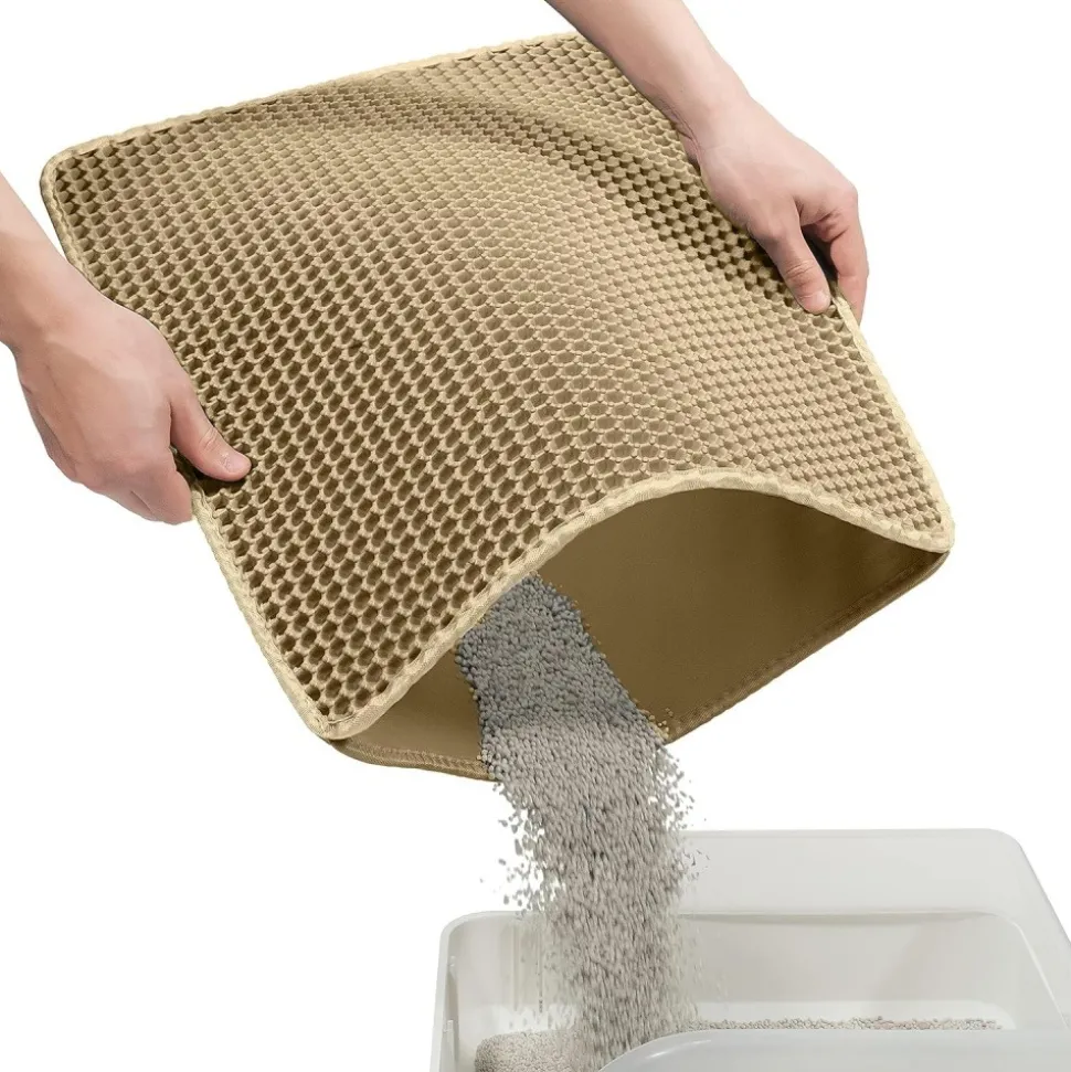 DOWNYPAWS - Tapis de litière pour chat kaki 40*50cm