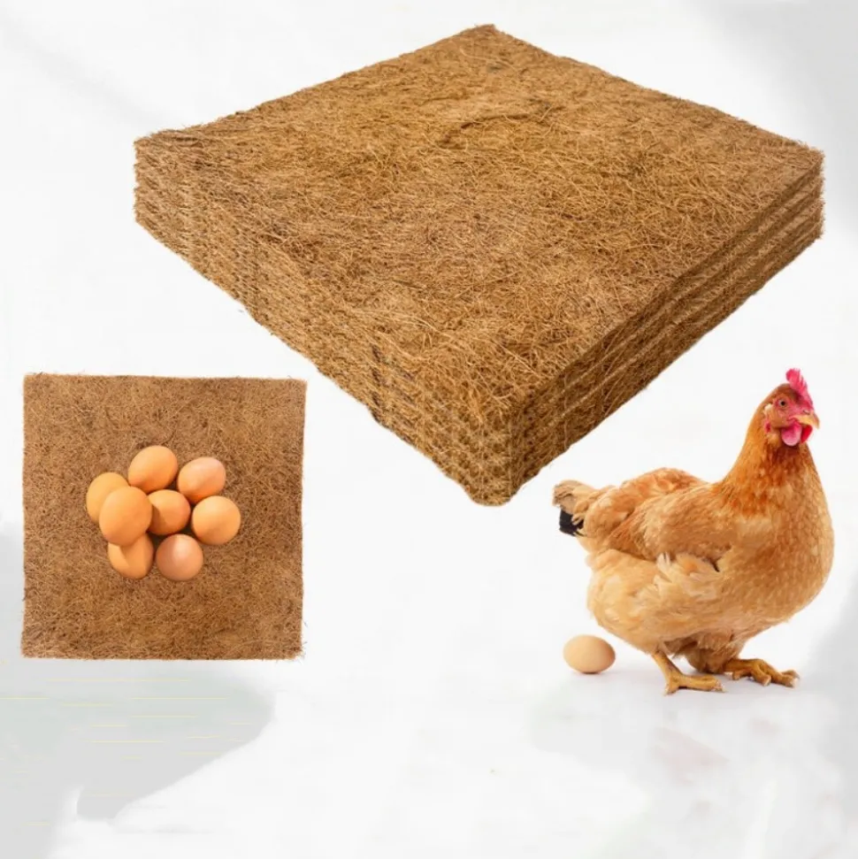 DOWNYPAWS - Tapis en fibre de noix de coco pour nid d'oiseau et animal de compagnie 60*60cm 2 pièces