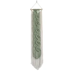 DOWNYPAWS - Tapis mural en coton bohème feuilles franges