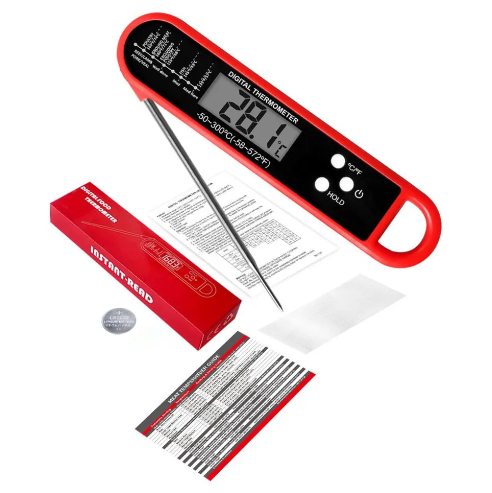 DOWNYPAWS - Thermomètre alimentaire multi-angle pliable noir (-50 - 300 °c)