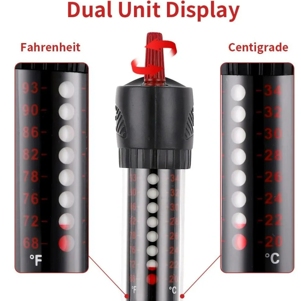 DOWNYPAWS - Tige chauffante automatique à température constante, 25 w pour aquarium