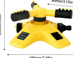 DOWNYPAWS - Tête d'arrosage automatique rotative à 360 degrés pour pépinière: arroseur à trois branches dispositif d'arrosage tandem