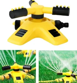 DOWNYPAWS - Tête d'arrosage automatique rotative à 360 degrés pour pépinière: arroseur à trois branches dispositif d'arrosage tandem