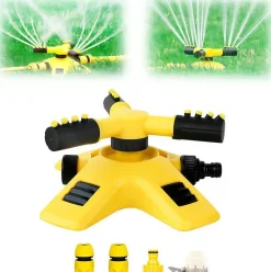 DOWNYPAWS - Tête d'arrosage automatique rotative à 360 degrés pour pépinière: arroseur à trois branches dispositif d'arrosage tandem