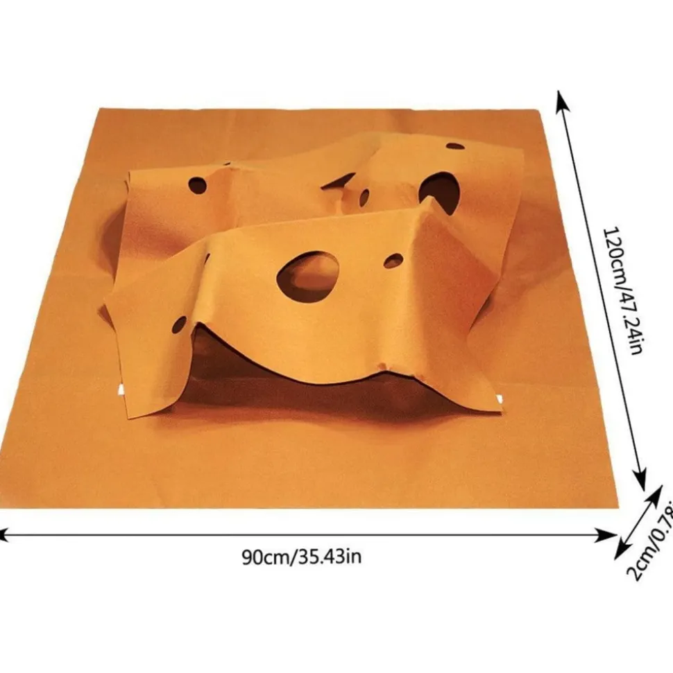 DOWNYPAWS - Tunnel pliable pour chat tapis d'entraînement--carré brun rougeâtre-120*90cm