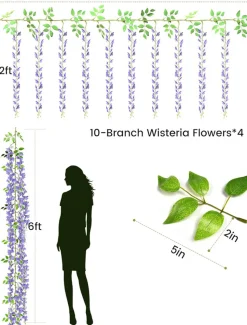 DTOPBUYAGE - Bande de wisteria artificielle pour décoration de mariage 2 pièces dtopbuyage