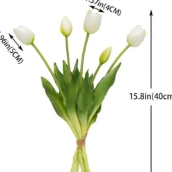DTOPBUYAGE - Bouquet de 10 tulipes artificielles rose clair dtopbuyage