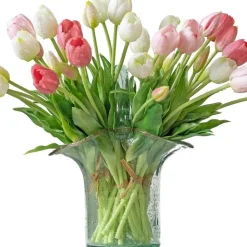 DTOPBUYAGE - Bouquet de 10 tulipes artificielles champagne dtopbuyage