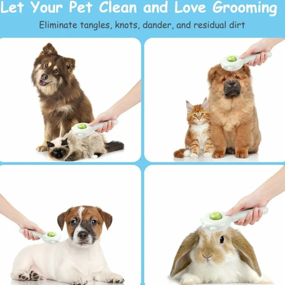 DTOPBUYAGE - Brosse pour animaux de compagnie bouton de nettoyage