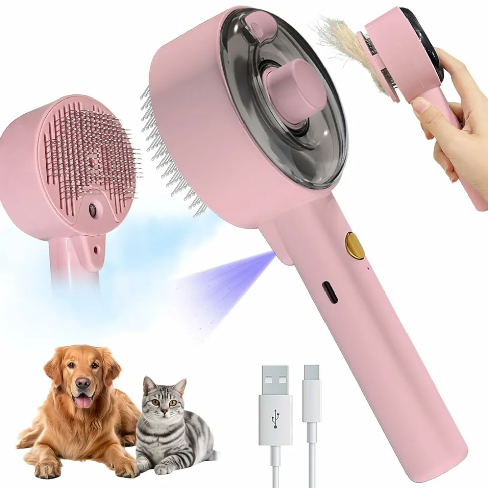 DTOPBUYAGE - Brosse vapeur 4 en 1 pour chat autonettoyante